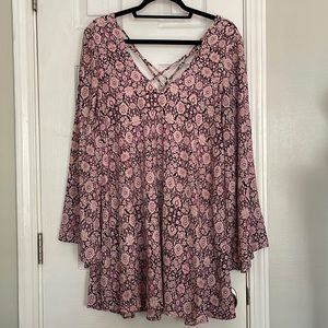 Show Me Your Mumu Joni Flow Dress in Cabernet Rose